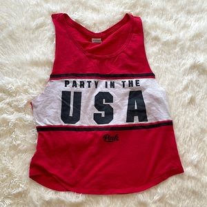PINK cutoff tank top